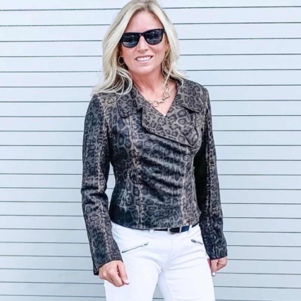 Anthropology Marrakech Leopard Moto Jacket